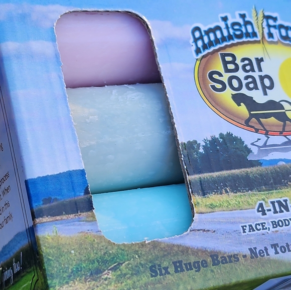 Amish Farm Handcrafted Natural Ingredients Bar Soap 6 Huge 6+ oz Bars in Box - Picture 2 of 5
